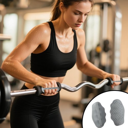 lasuroa 2pcs Weight Lifting Grips, Anti-Slip Silicone Gym Grips for Men & Women Sweat-Resistant Hand Protection for Deadlifts Pull-Ups Dumbbells Barbell Workouts (Gray)