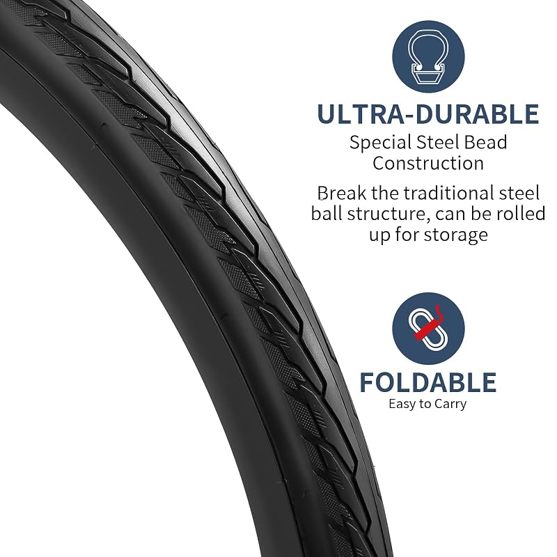 YunSCM 2-Pack 29" Road Bike Tires 29x1.75 – Black (Variation: Black02) 700x44C-46C