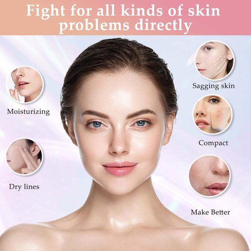 Facial and Neck Massager Tool, Lymphatic Contour Face Massager,7 Colors LED Womens Skin Care Facial Massager for Skin Rejuvenation, Lifting, Toning, Glow Boost