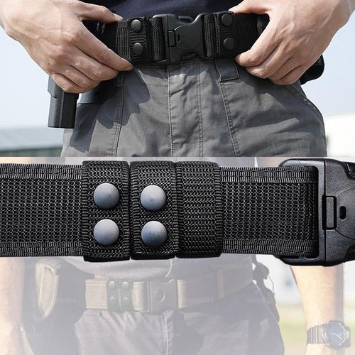 HANSPORTA Belt Keepers for Duty Belt 4Pcs Nylon Belt Keepers with Double Snaps 2¼" Wide Duty Belt Accessories Security Tactical Belt Loop for Law Enforcement Gear Police Equipment Accessories (Nylon)
