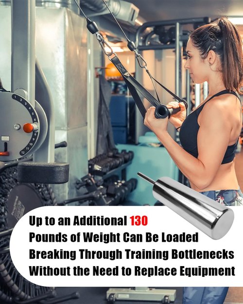 EFZ Gym Pin Extender for Weight Stack 10mm Cable Machine Adapter Compatible with 2'' (50.8mm) Weight Plates Heavy Duty Steel Extension for Home & Commercial Gym