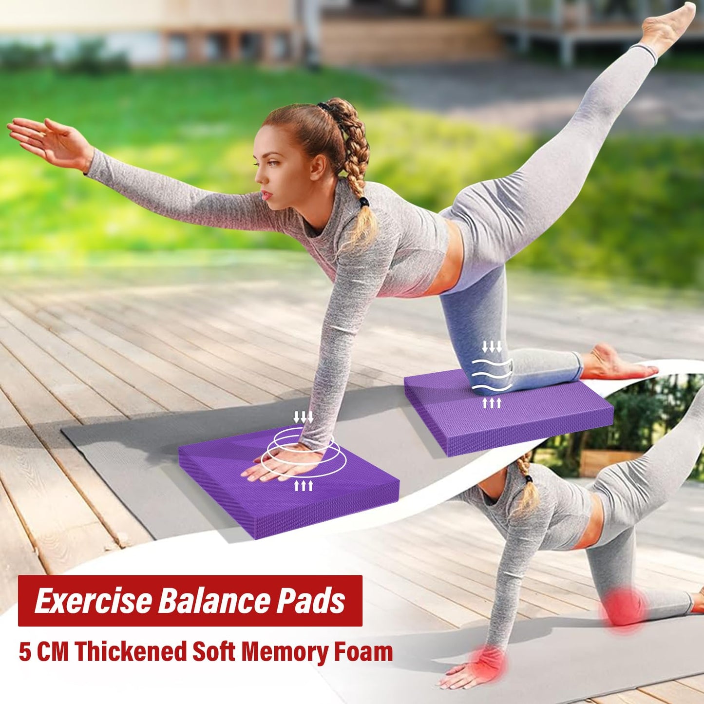 Balance Pad- Foam Balance Pad for Workout, Non-Slip & Water-Resistant Stability Trainer Mat, Soft TPE Exercise Foam Mat for Rehabilitation Stability,Physical Therapy,Fitness,Yoga (15.7" * 13" * 2")