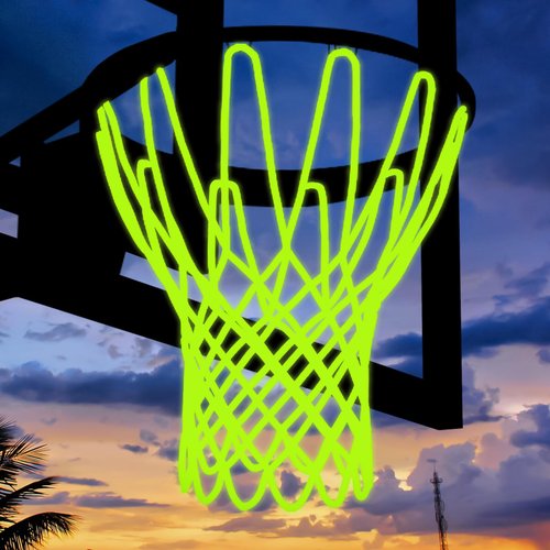 Mr Warm Basketball Net Outdoor, 2025 Upgrade All Weather Anti Whip Basketball Net Replacement -12 Loops