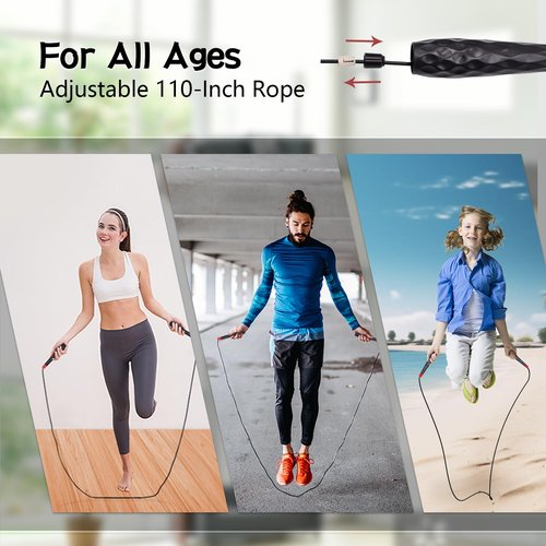 FEELCAT Jump Rope Kids Lightweight Adjustable Non Slip Handle Skipping Rope 9.2 Feet Double Under Speed Skipping Rope Fast Screw-Free 360 Degree Spin For Men, Women And Children (Purple)