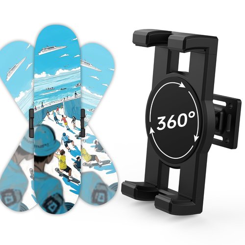 ZIDIHUB Swivel Skateboard Wall Mount, 360° Skateboard Deck Wall Mount, Suspended Display Hanger Grab, Suitable for Any Skateboard Shop and Enthusiast, Collector (1 Set)