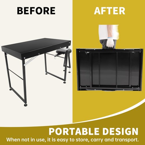 KUAFU Foldable Shooting & Hunting Table with Shooting Bench, Adjustable Height Legs and Seat, Steel Portable Shooting Bench Rest for Rifles for Outdoor Range and Hunting
