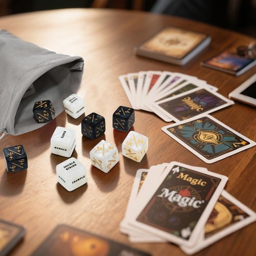 48 Pieces MTG Counter Token Dice Counters Marble Keyword Counters Life Counter Tokens Dice Buff Tokens Compatible with Magic Card Game Accessories CCG Creature Stats (Marble, 48)