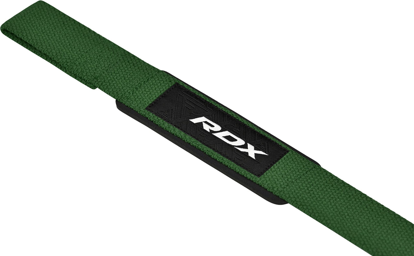 RDX Lifting Straps for Weightlifting –100% Cotton Heavy Duty Gym Wrist Strap with 5MM Neoprene Padding, 60CM Anti-Slip Hand Grip Wraps for Deadlifts Powerlifting Workouts Strength Training, Men Women