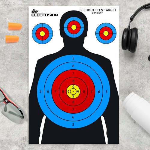 Silhouette Shooting Targets, 25 Pack 23X35 inch Paper Targets for Shooting Range, Suitable for Rifles, Pistols, Airsoft Guns, BB Guns