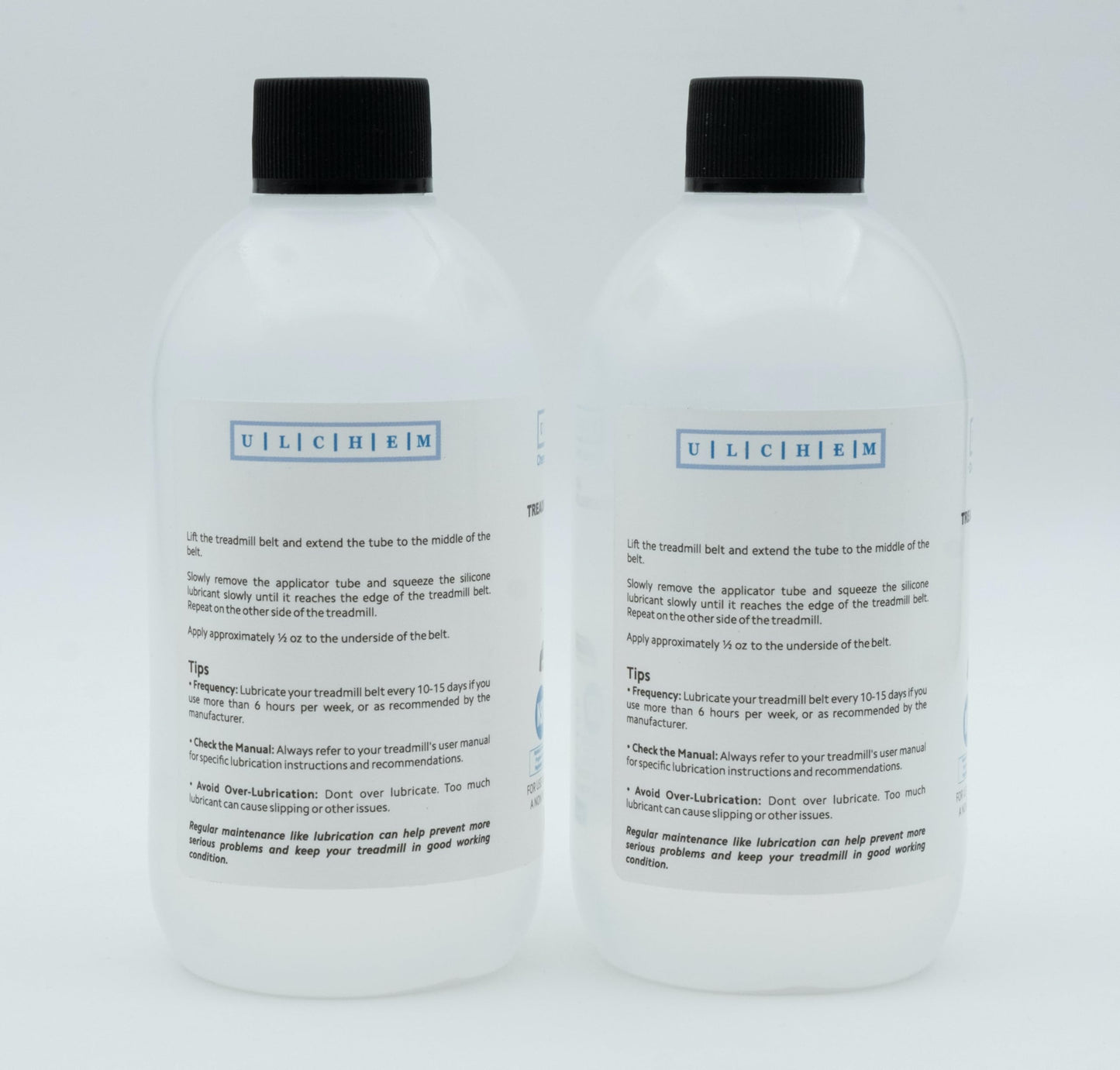 Silicone Treadmill Belt Lubricant, NSF H1 Grade,13-inch Application Tubes, Pure Silicone Oil, Non-Toxic & Odorless, High-Temperature Resistant, Easy to Use for All Brands (16.8 oz/496 ml (2x8.4 oz))