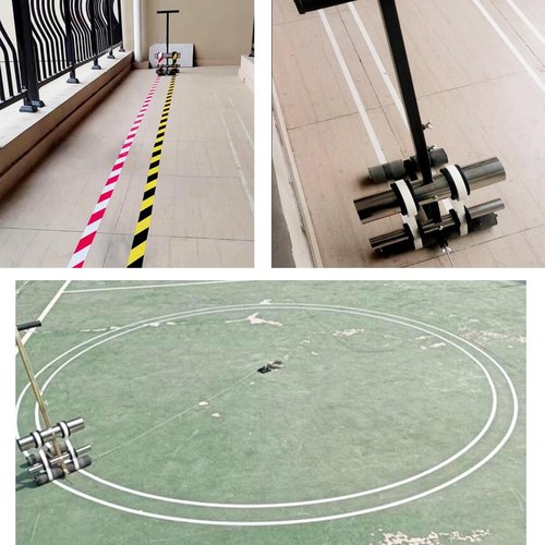DEJUN Floor Tape Applicator - Court Line Striping Machine for Basketball Courts, Road Warning and Parking Space