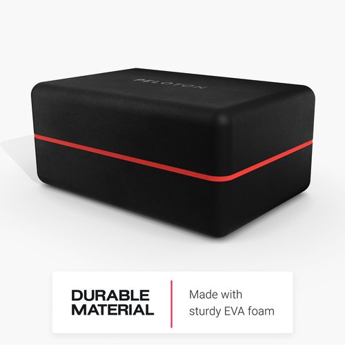 Peloton Yoga Block | Premium EVA Foam Yoga Blocks Available in Set of Two with Curved Edges and Corners, Accessories for Beginner and Advanced Yoga, 9 x 6 x 4 inches, Black/Red