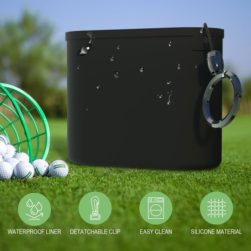 Golf Club & Ball Cleaner Bag - Detachable Clip, Silicone Golf Club Cleaner Cleans Grooves - Golf Ball Washer Easy to Clean - Golf Club Bag Accessories