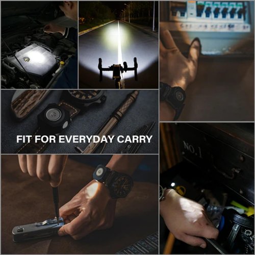 MecArmy CPLU Wrist Flashlight, Compact USB-C Rechargeable EDC LED Light, 300 Lumens, Double-Click Anti-Misfire, IPX6 Waterproof, for Running, Night Walking, Hiking - Fits on Watchband/Strap Systems