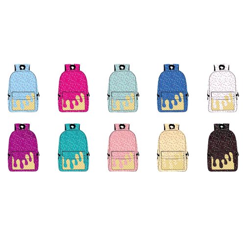 Tarvione Ice Cream Backpack Kawaii Shoulder Bag with Side Pockets Cute Large Capacity Daypack Lightweight for Women Men Daily Use Travel Hiking Camping(Light Blue)