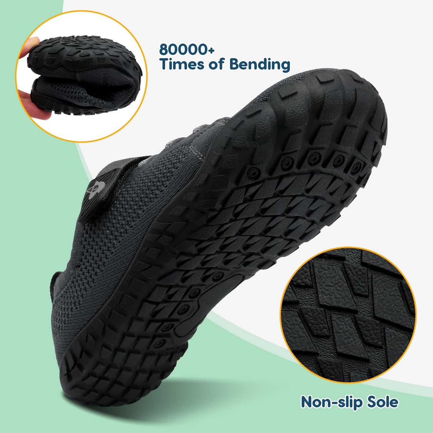 LeIsfIt Kids Girls Boys Shoes Wide Barefoot Shoes Kids Anti-Slip Sneakers Lightweight Hiking Sneakers for Toddler Little Big Kid Darkgrey 12 Little Kid
