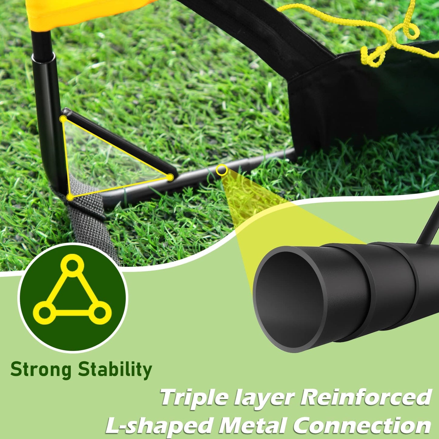 Happy Jump Soccer Goal Pop Up Foldable Soccer Net for Backyard, 2 Set (4X3 FT, 2 Set)