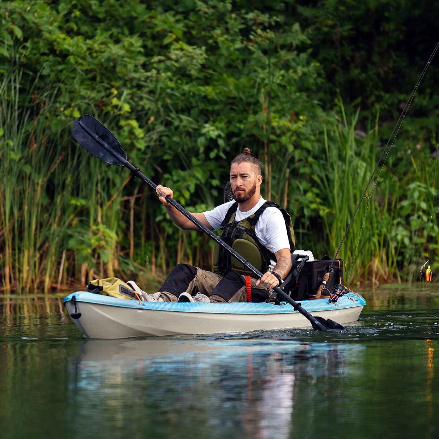 Pelican - Poseidon Angler Fishing Lightweight Kayak Paddle, Grey, 94.5"