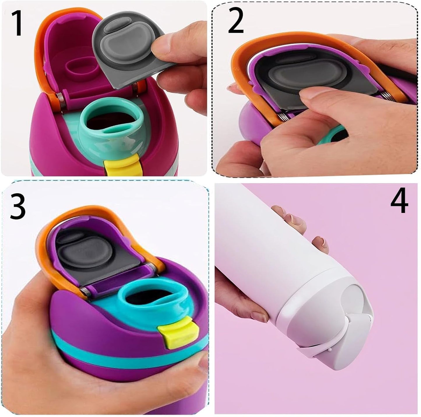 2025 New Upgrade Replacement Stopper Compatible with Owala FreeSip, Rubber Seal Replacement for Owala 19oz 24oz 32oz 40oz Bottle Mouth Cap(Grey)