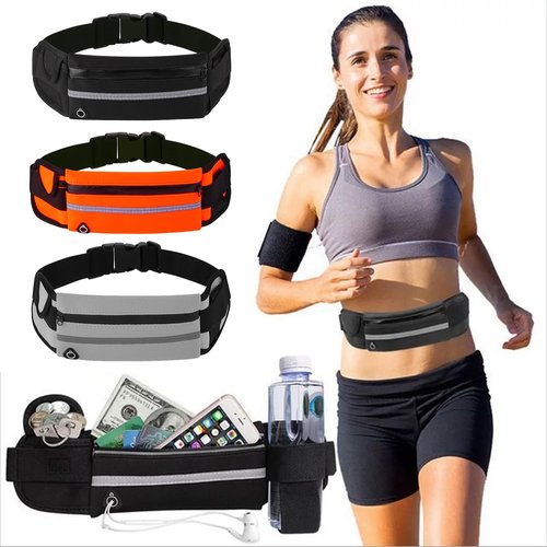 isinwheel Fanny Pack for Men Women, Small Running Belt, Phone Holder for Running, Flip Beltwaist Bag for Workout,Money Belt for Men Women (Black)