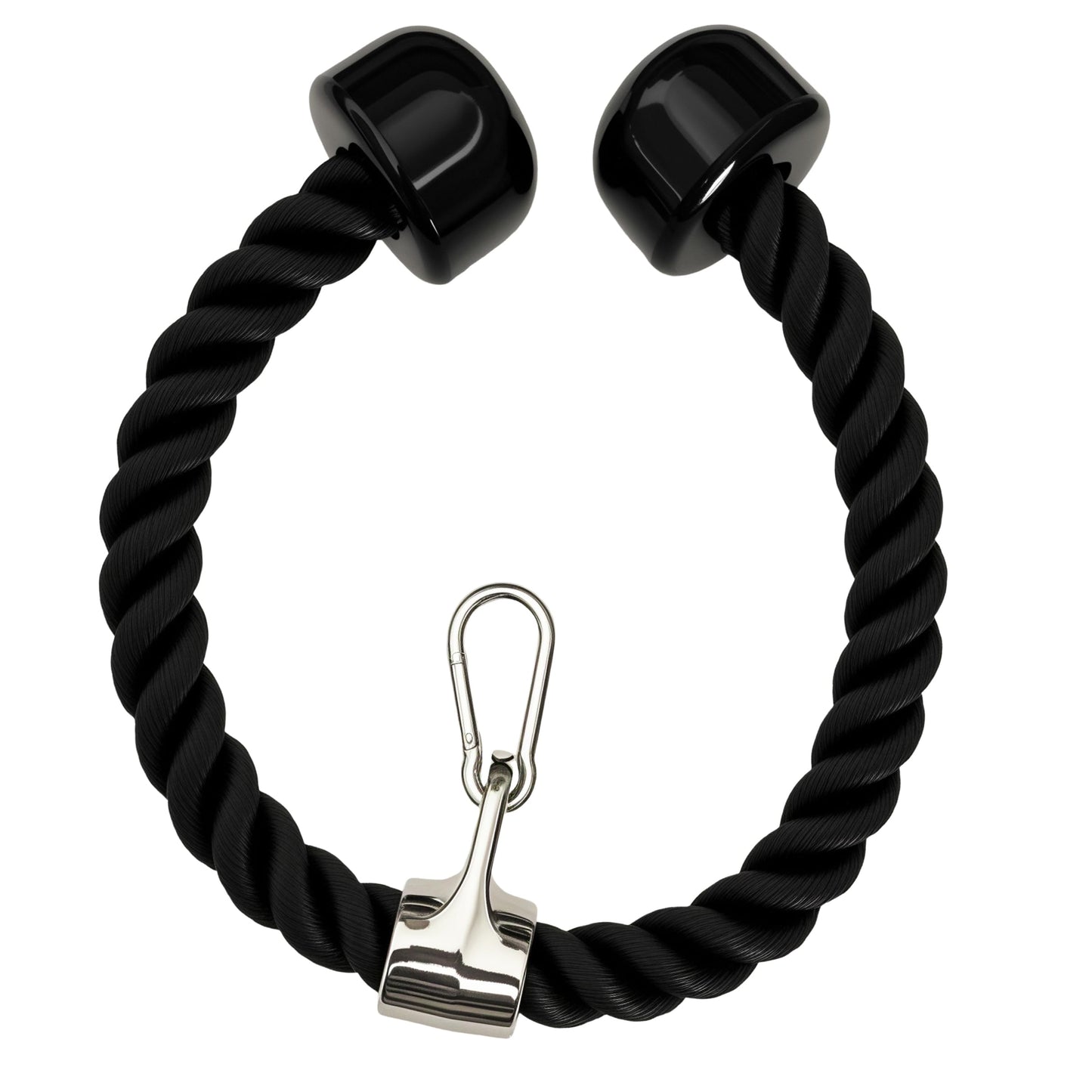 qibylift Deluxe Tricep Rope Pull Down - 27 Inch/14 Inch Rope Length, Easy to Grip & Non Slip Cable Attachment (Black)