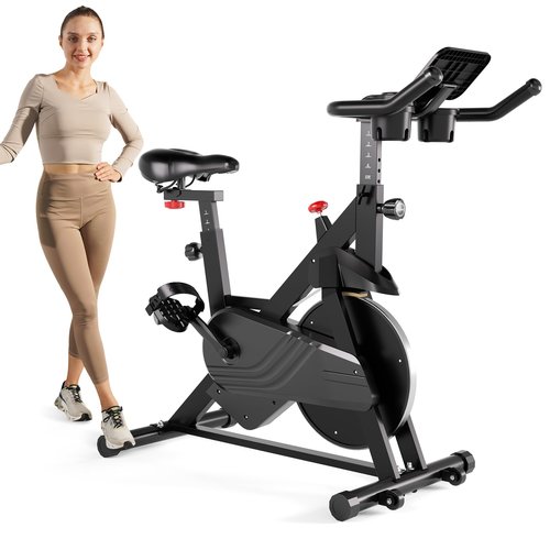 Exercise Bike, 32-Level Magnetic Resistance Stationary Bikes for Home, Low Noise Indoor Cycling Bike with 300lbs Weight Capacity, Workout Bike with Pad Mount, LCD Monitor and Cup Holder for Home Gym