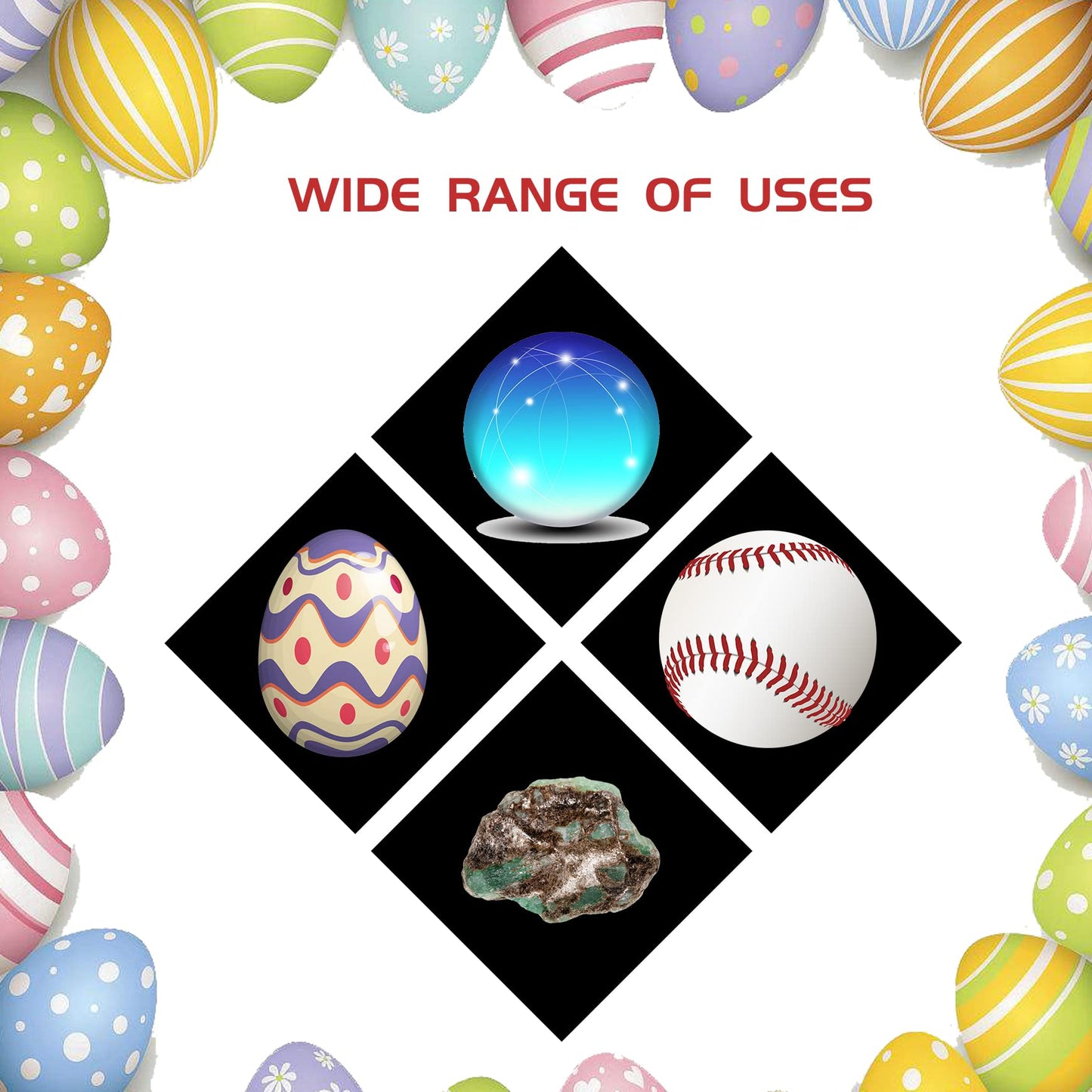 TERDEWE 16 Pack Baseball stand ,Easter Eggs Stand ,Reversible Sphere Stand,Cone Display Stands ,for wooden Egg Spheres,Baseball,Golf Ball,Softball,Transparent Invisible Egg Holder