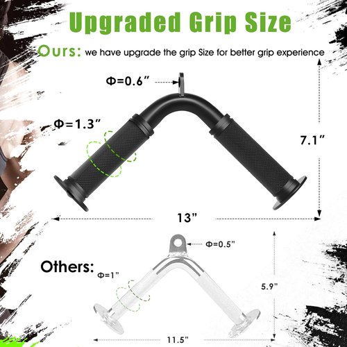 Lovind Tricep Pull Down Attachment,Bigger V Bar Attachment LAT Pulldown Attachments Cable Machine Accessories with Upgrated Grip for Home Gym Equipment