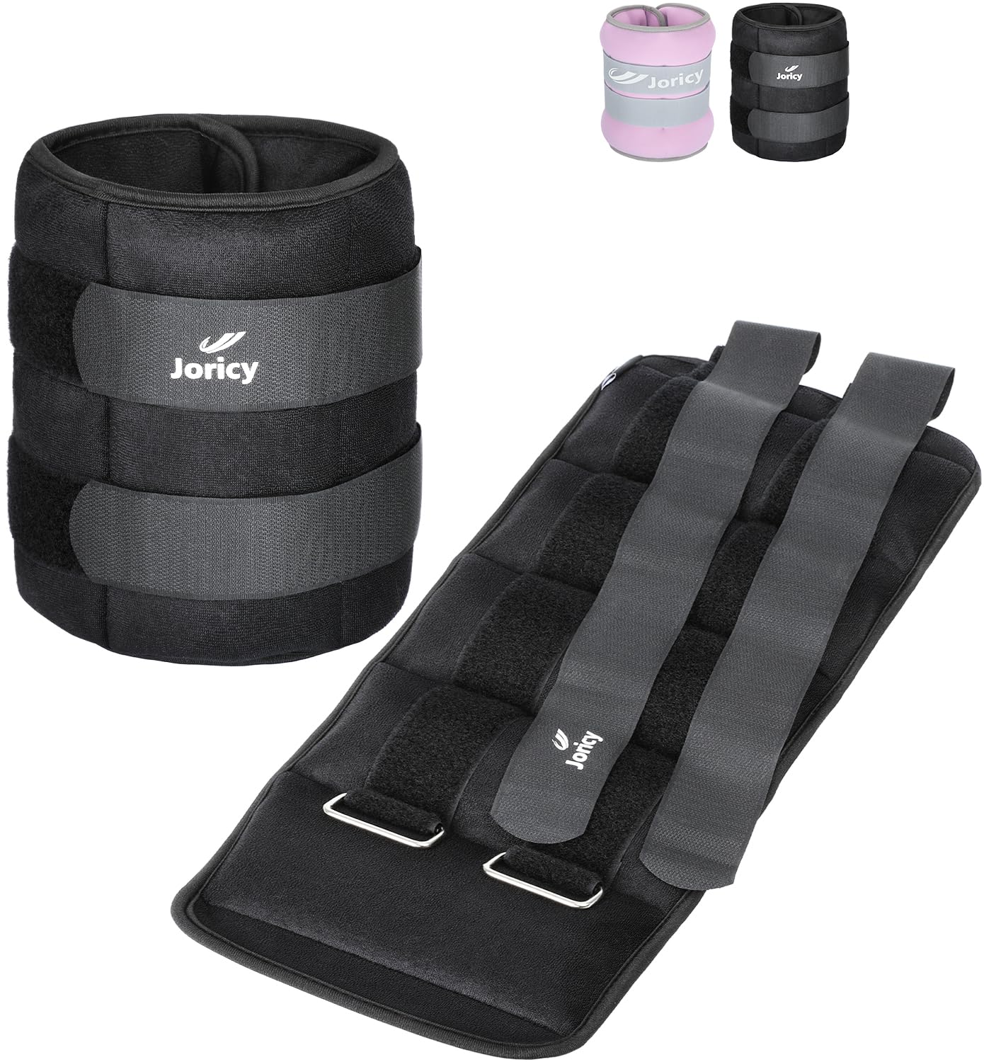 Ankle Weight, Wrist Leg Arm Weights for Women Men with Adjustable Straps, A Pair of 20LBS(10 LB Each Weight) Strength Training Weighted for Walking Yoga Jogging Running Dance, Black