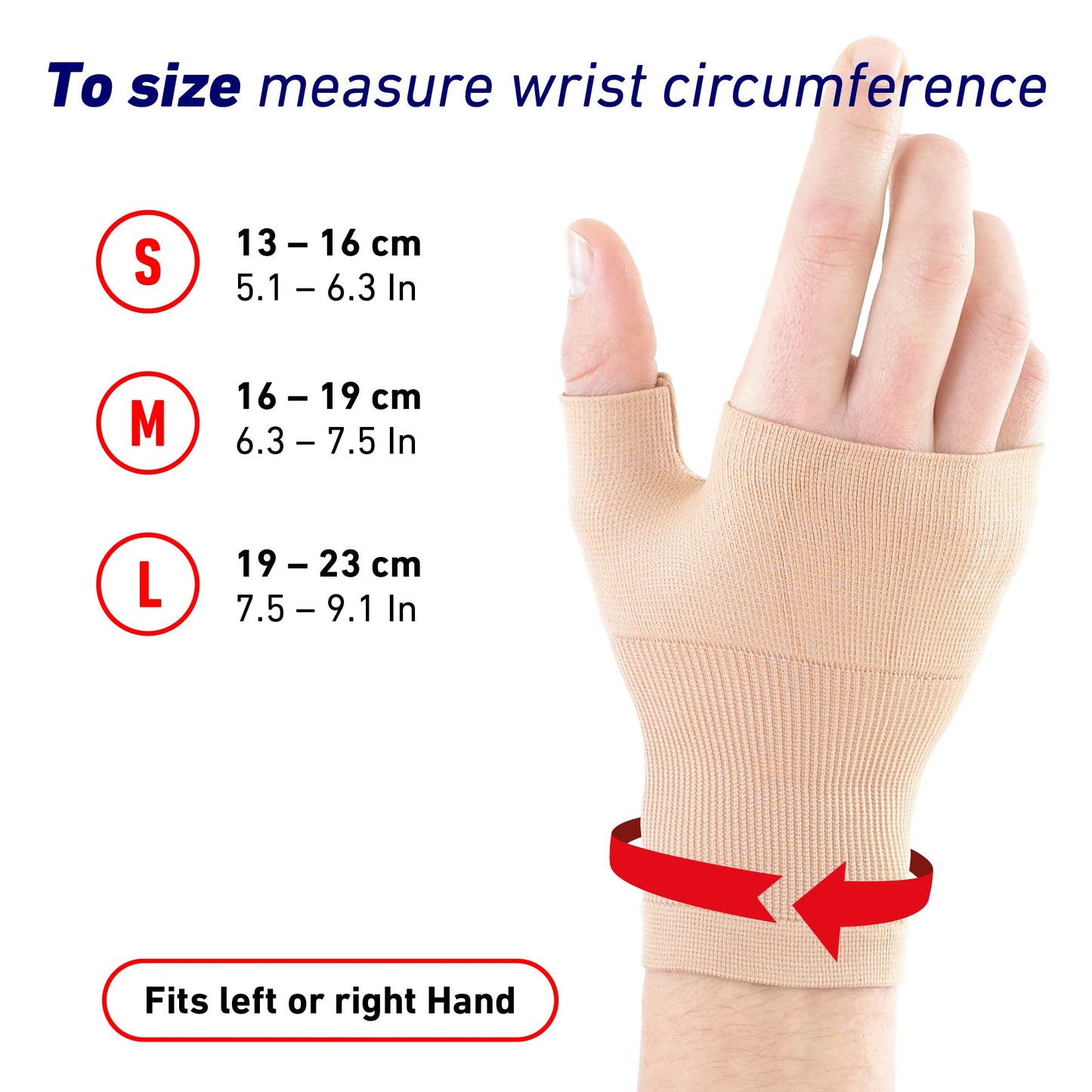 Neo-G Wrist and Thumb Support for Arthritis, Joint Pain, Tendonitis, Sprain - Wrist Brace Wrist Compression Hand Support - L - Beige