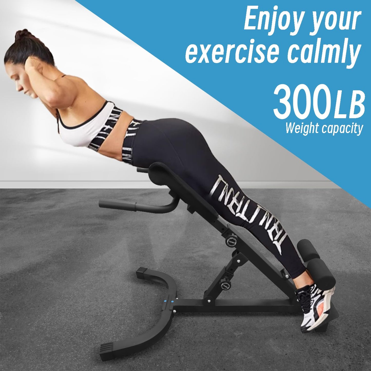 Hyper Back Extension Roman Chair - Back Extension Bench Machine for Glute, Hamstring and Lower Back, Multi-Functional Bench for Full All-in-One Body Workout, Foldable for Home Gym Fitness