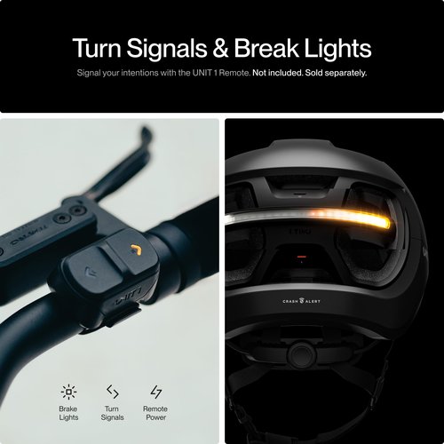 UNIT 1 Aura Hybrid Smart Bike Helmet | Urban & Road | MIPS | LED Front & Rear | Turn & Brake Light Compatible w/Remote | Crash Alert | Certified | Lightweight & Ventilated | iOS & Android App