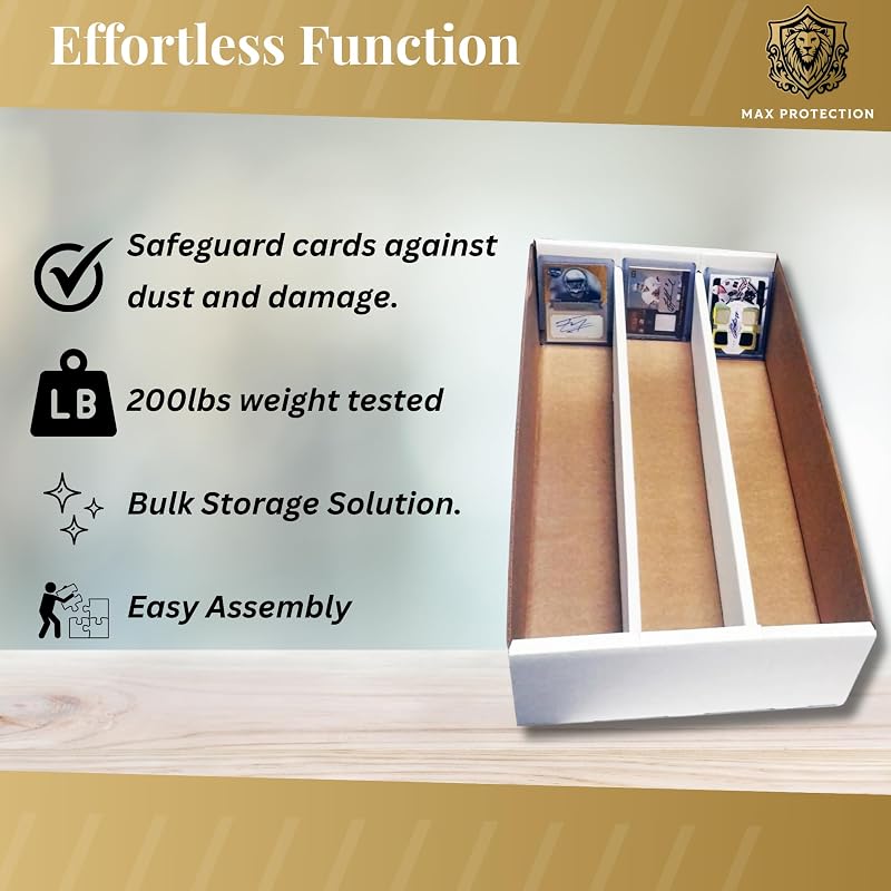 Max Protection 3-Row Shoe Box Card Storage - 3000 Card Capacity, 5-Pack