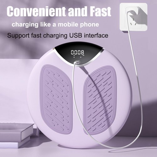 Vuirrm Twisting Waist Machine, USB Rechargeable Waist Sculptor Twister with Counting, Ab Twister Board for Exercise, 500KG Weight Capacity Purple,35x35x4cm