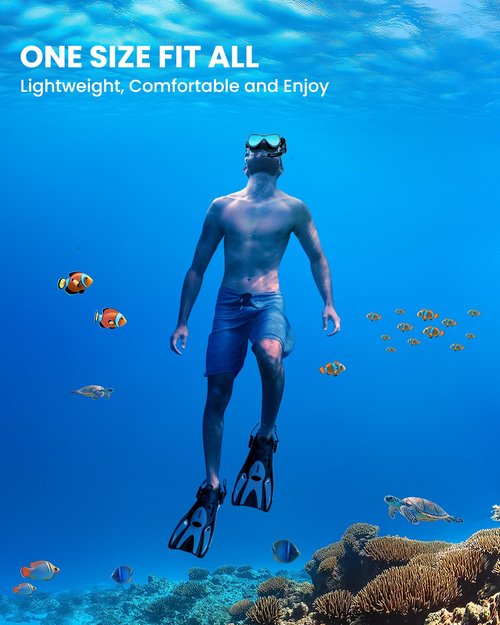 OutdoorMaster Mobula Snorkeling Gear for Adults, Diving Mask and Snorkel Set with Tempered Glass Anti-Fog, TOP Dry Snorkel for Diving Snorkeling Swimming,Black