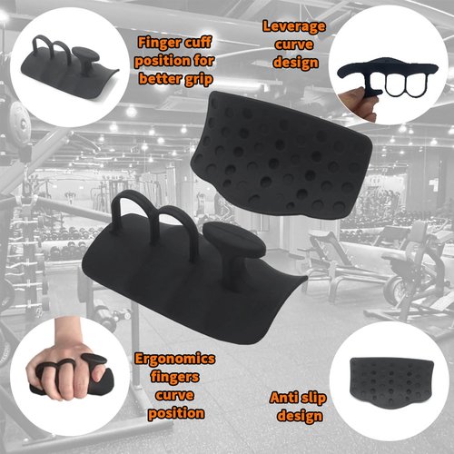 JIUANODD 2025 Upgrade Rypt Grip for Weight Lifting Fingerless Workout Gloves for Men Women, Gryp Weight Grip with Anti-Slip and Sweat-Proof for Gym Grips Training and Exercise - (2 PCS, Black)