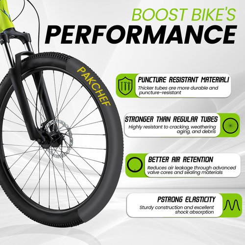 4 Pack Heavy Duty Bike Tubes for 26 x 1.75/1.95/2.10/2.125-32mm AV Valve - Thicker Butyl Rubber Bicycle Inner Tube for Mountain Road Cruisers City Bikes by PAKCHEF