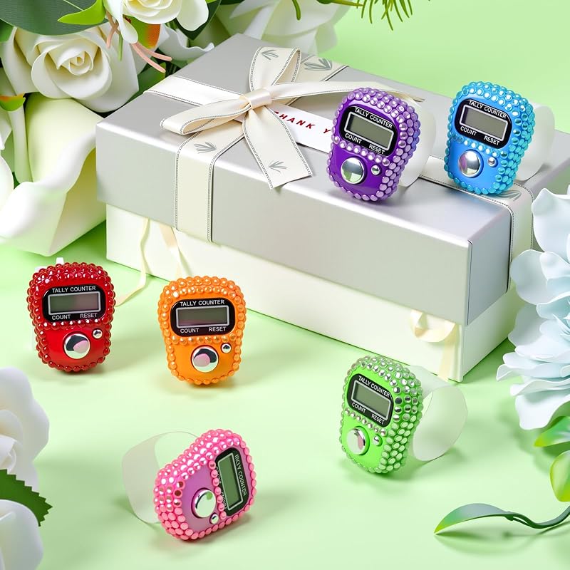 Simgoing Tasbeeh Counter Electronic Finger Clicker Counter - 6 Bright Colors