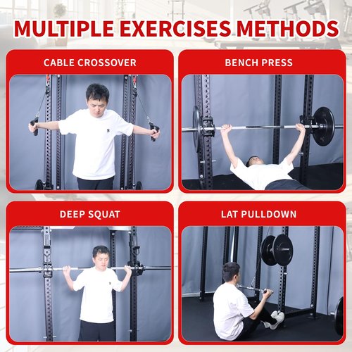 MARLANG Smith Machine Attachments for Power Rack Attachment, Cable Machine Attachment for Squat Rack Attachments, Power Rack Pulley Attachments for Cable Crossover LAT Pull Down Squat