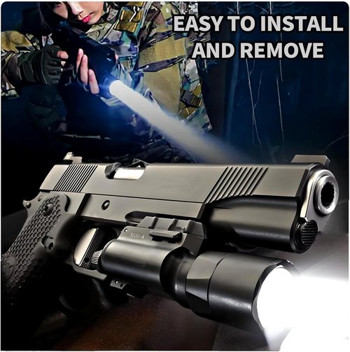 REKOWUOT Tactical Flashlight Weapon Light Pistol Flashlight Picatinny Flashlight Black