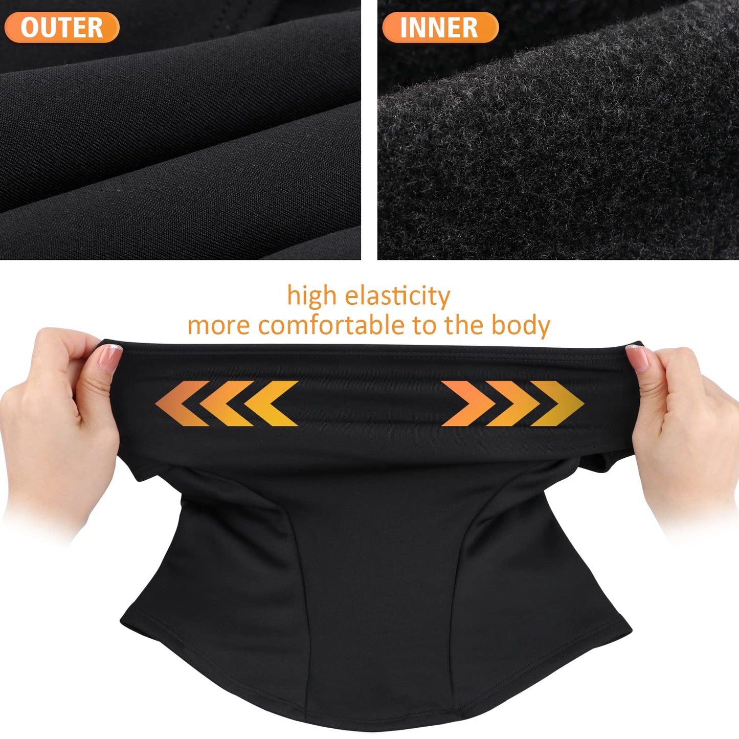 KGC Winter Balaclava for Men and Women, Windproof Ski Mask, Thermal Cold Weather, Winter Face Mask for Skiing, Bicycle Helmet, black, One Size