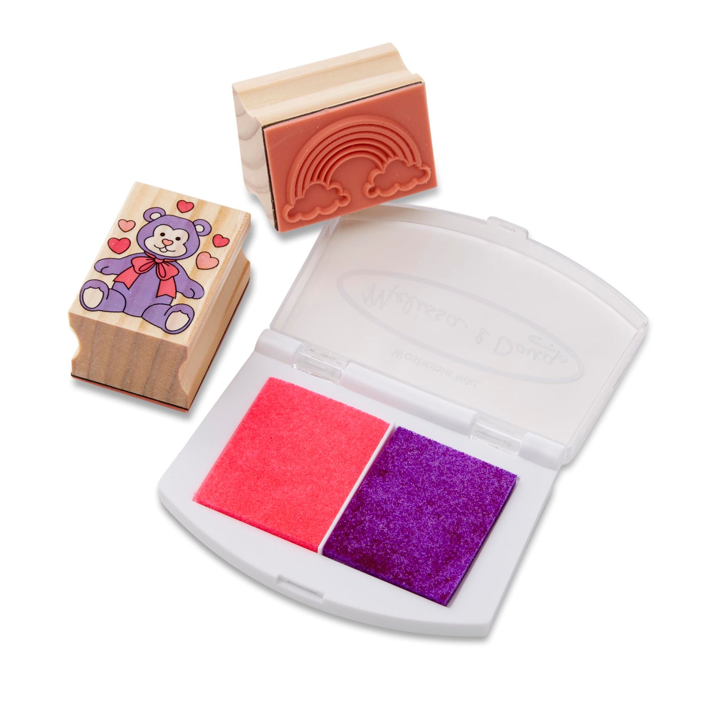 Melissa & Doug Friendship Wooden Stamp Set with 9 Stamps and 2-Color Inkpad - Kids Crafts and Art Supplies for Kids, Arts & Crafts for Ages 4+ - FSC Certified