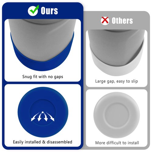 Mokoart Silicone Boot Compatible with Owala Kids Water Bottle 16/14 oz, Anti-Slip Rubber Bottom Protective Sleeve for Owala Kids FreeSip 16oz, Accessories for Owala Kids Flip 14oz (Blue)