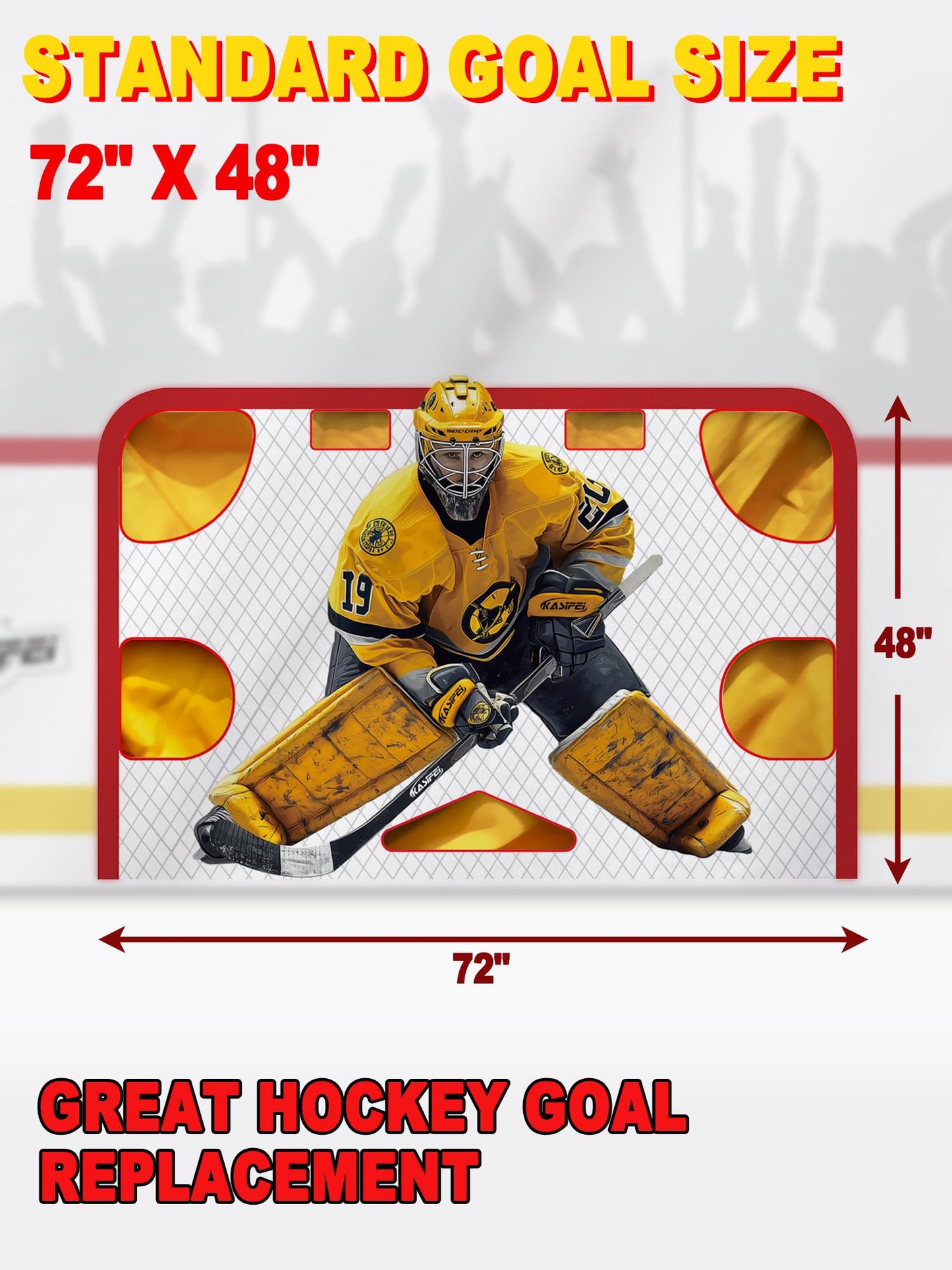 kasifei – 7' x 10' Heavy Duty Hockey Shooting Tarp – Built-in Shooter Tutor – Great Hockey Net Replacement – Training Equipment for All Skill Levels - Garage & Wall Protection