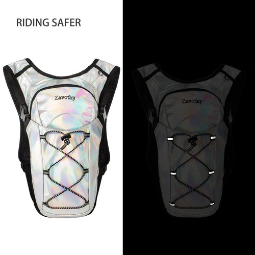 Zavothy Rave Hydration Backpack Lightweight Water Backpack for Cycling Running Hydration Pack Hiking Backpack with 2L Water Bladder White