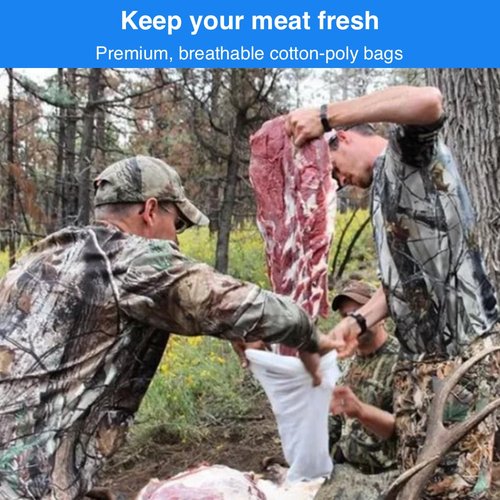 Koola Buck Game Bags Hunting | Heavy Duty Elk Game Bags | Reusable, Breathable & Stretchable Meat Bags | Hunting Gear Accessories & Equipment | Four, XL 60" Elk Quarter Bags | Game Bags Elk