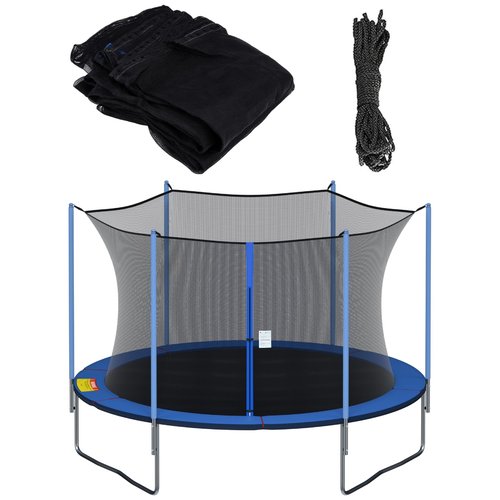 Cliselda 15 ft Trampoline Net Replacement with 6 Poles, 15 Foot Trampoline Netting Replacement, Safety Net for Round Frame Trampoline Enclosure Kit