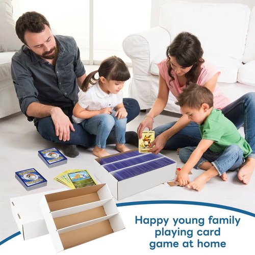 HIMOMO 6 Pack Trading Card Storage Box, 2340 Count White Sports Card Organizer for Storing, Protecting and Organizing Soccer, Basketball Game Cards