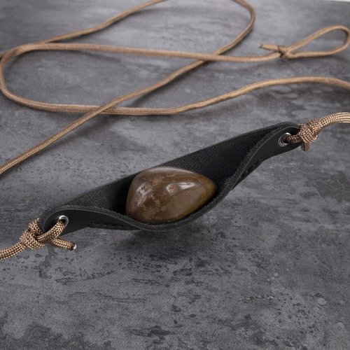 EASYANT Handmade Leather Pouch Shepherd Sling Old-Fashioned Slingshot