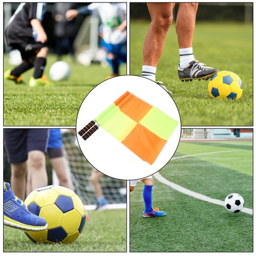 Non SLIP Sponge Handle Soccer Referee Flag Set with Bag - Essential Sports Match Tools for Football Linesmen